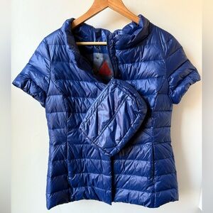 NWT MY ANORAK Chalet Short Sleeve Down Puffer Jacket & Bag Cozy Matching Set S‎